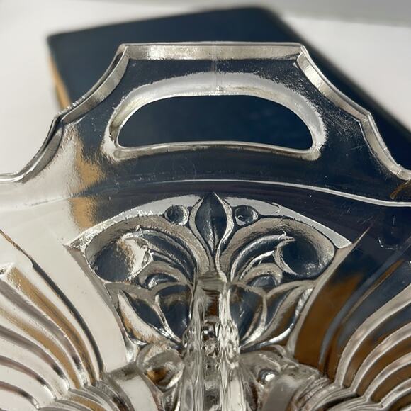 Vintage Indiana Glass Killarney 8” Round Handled 2 Part Relish Dish - Picture 2 of 7